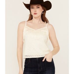 Idyllwind ivory lace fringe cami